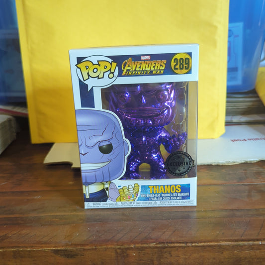 Funko Pop Marvel Avengers Infinity War #289 Thanos Chome Purple Exclusive FRENLY BRICKS - Open 7 Days