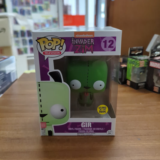 Funko Pop #12 Invader Zim GIR Glow in The Dark in Pop Protector 2015 Vaulted FRENLY BRICKS - Open 7 Days