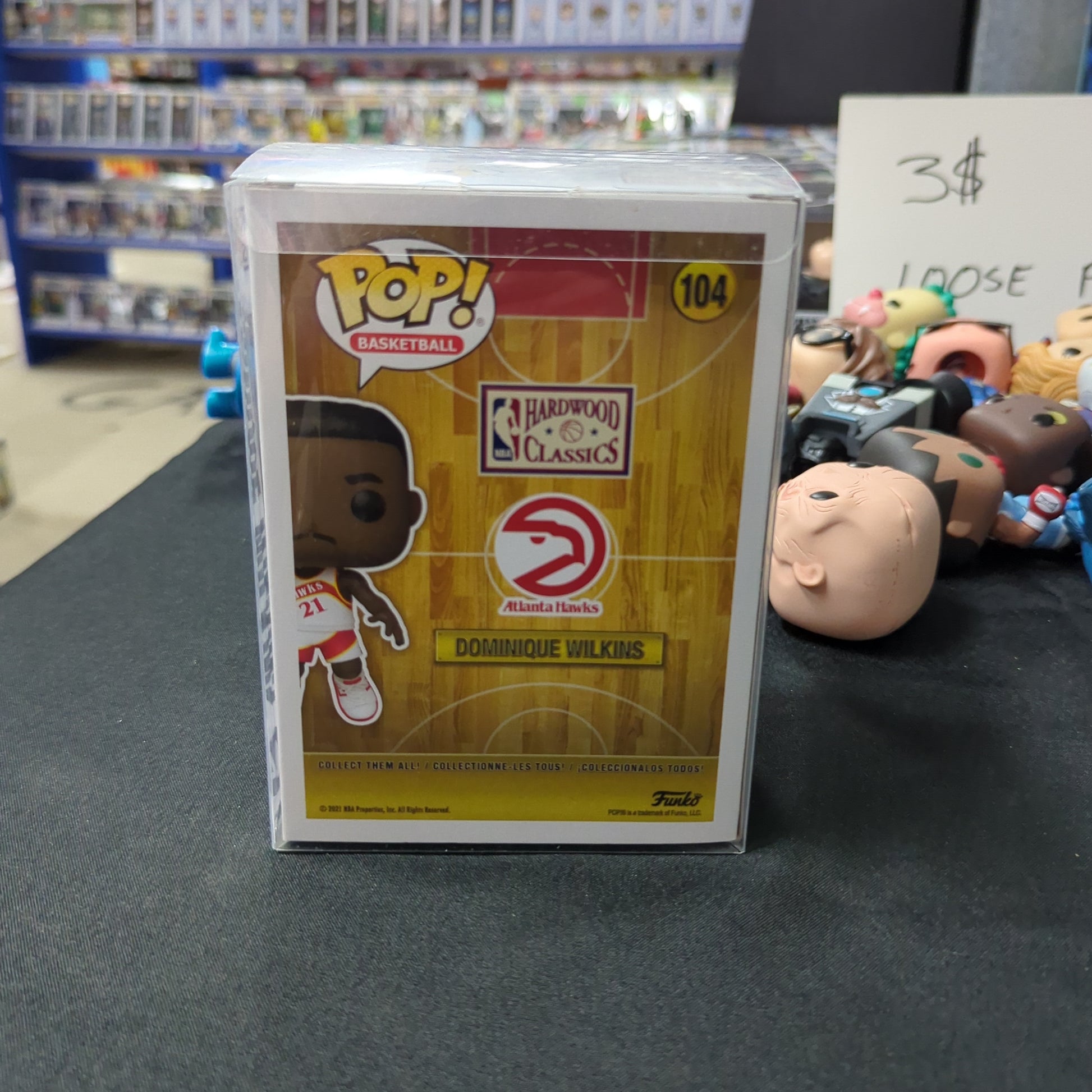 NBA Basketball - Dominique Wilkins - Atlanta Hawks Funko Pop! Vinyl Figure #104 FRENLY BRICKS - Open 7 Days