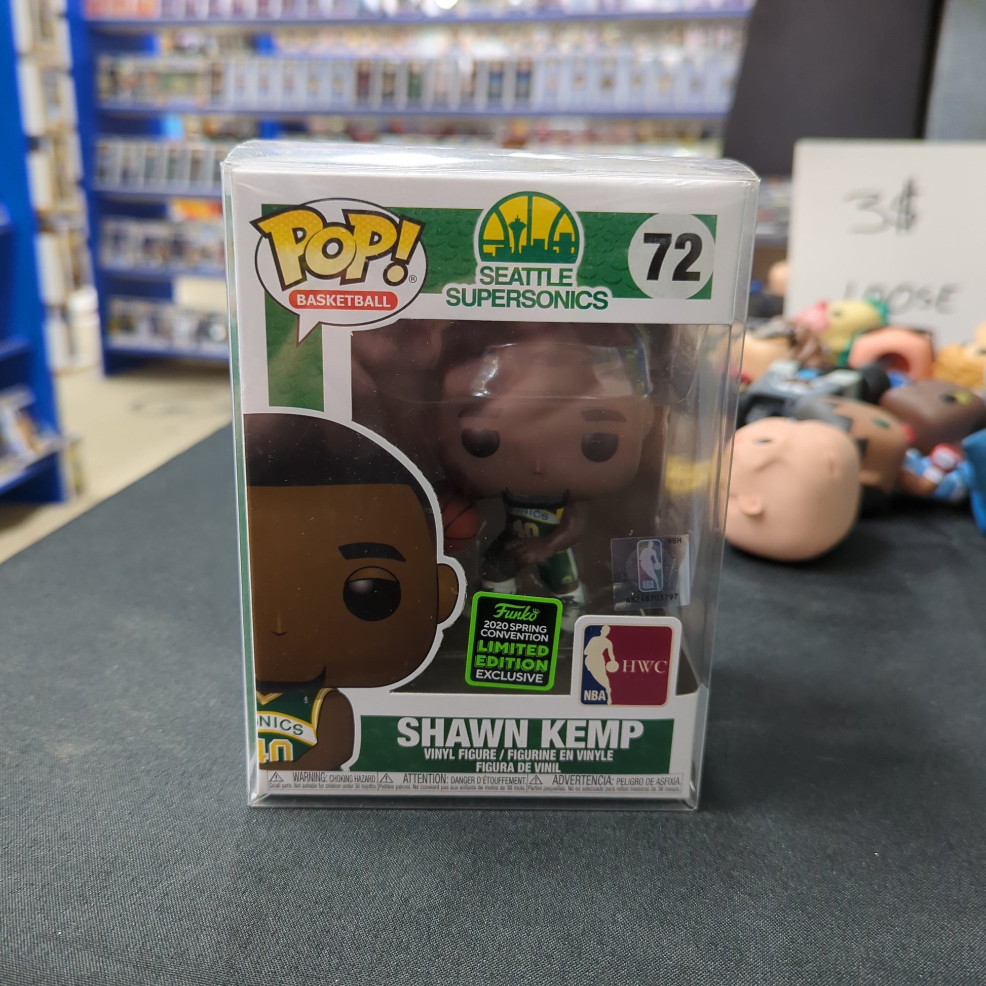 Funko Pop! Vinyl Shawn Kemp 72 NBA Basketball HWC Seattle Supersonics Exclusive FRENLY BRICKS - Open 7 Days