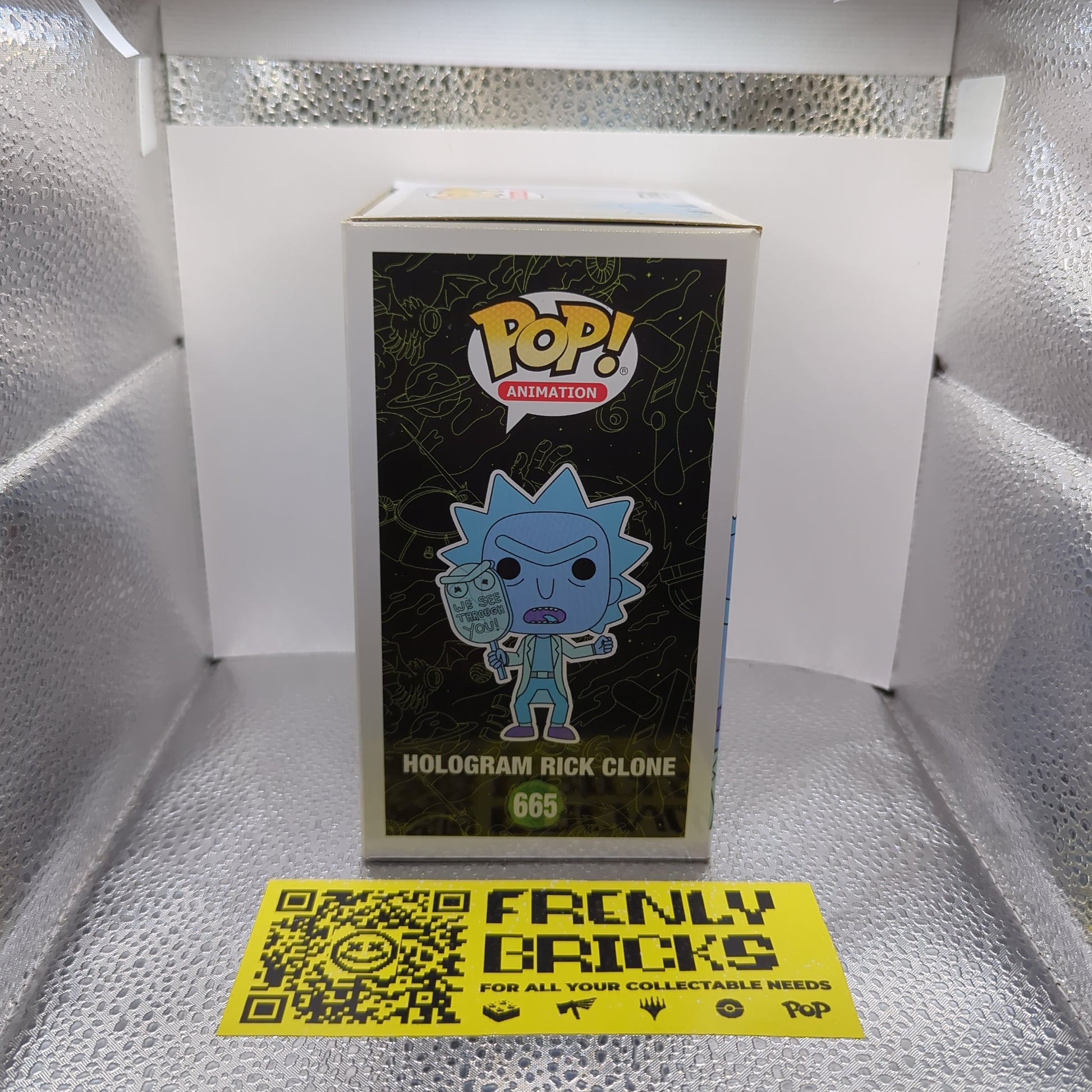 FUNKO RICK & MORTY HOLOGRAM RICK CLONE GLOW IN THE DARK POP VINYL #665 NEW FRENLY BRICKS - Open 7 Days