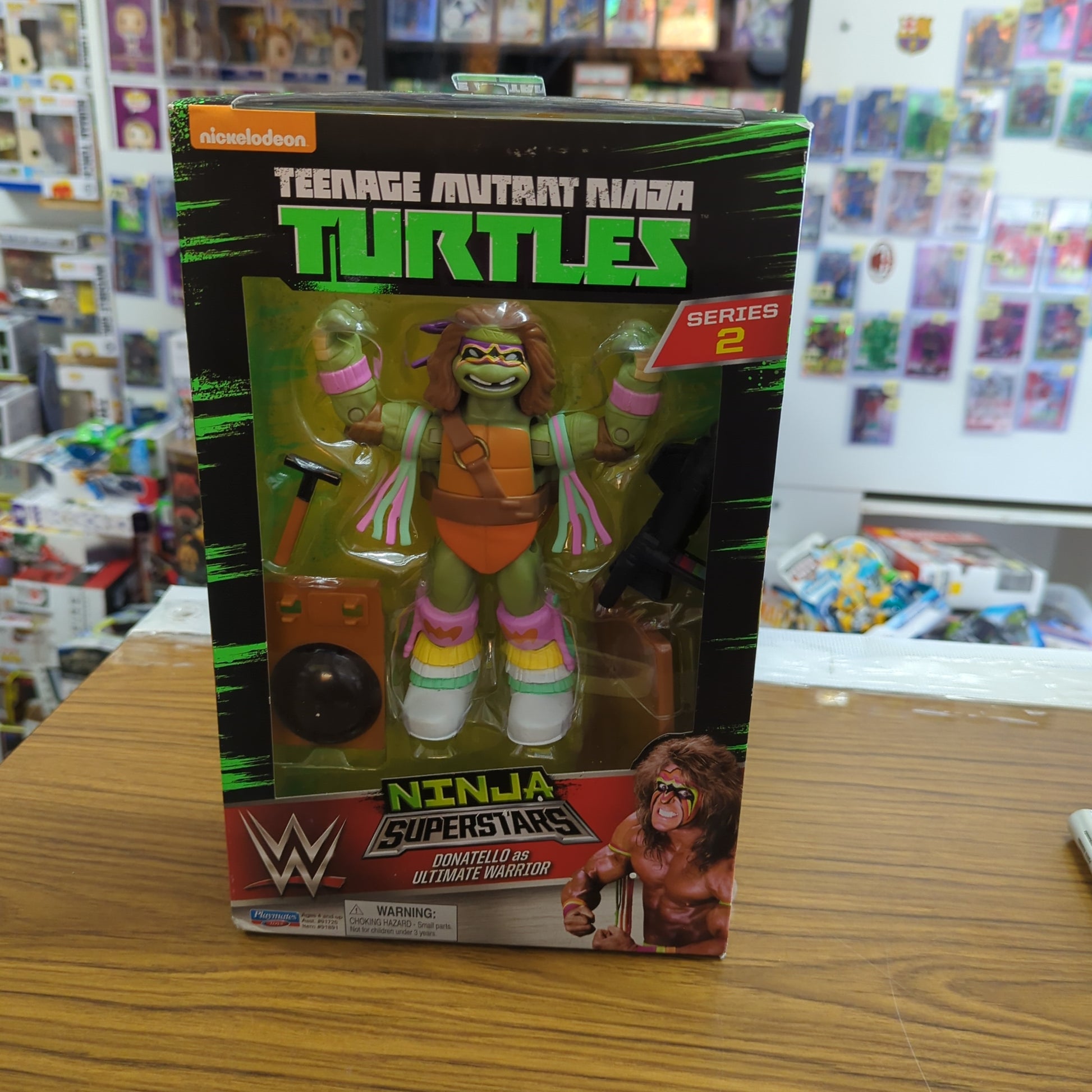 WWE Playmates Ultimate Warrior Teenage Mutant Ninja Turtle Wrestling Figure New FRENLY BRICKS - Open 7 Days