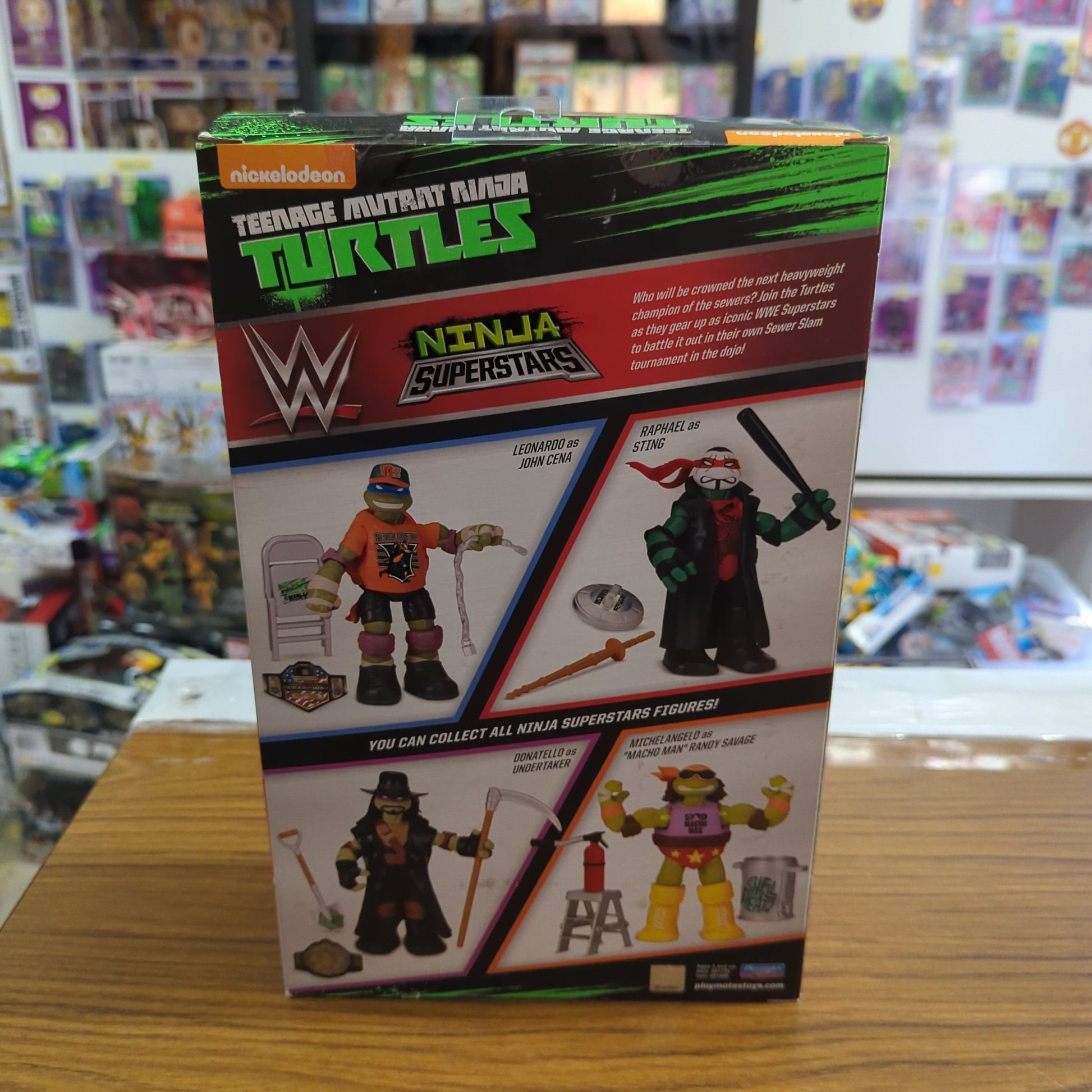 2016 Playmates Teenage Mutant Ninja Turtles WWE Superstars Leonardo as John Cena FRENLY BRICKS - Open 7 Days