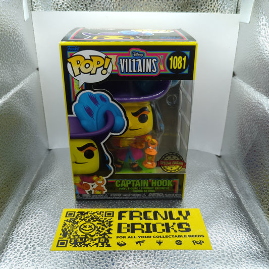 Captain Hook Black Light Special Edition # 1081 Disney Funko Pop Vinyl New FRENLY BRICKS - Open 7 Days