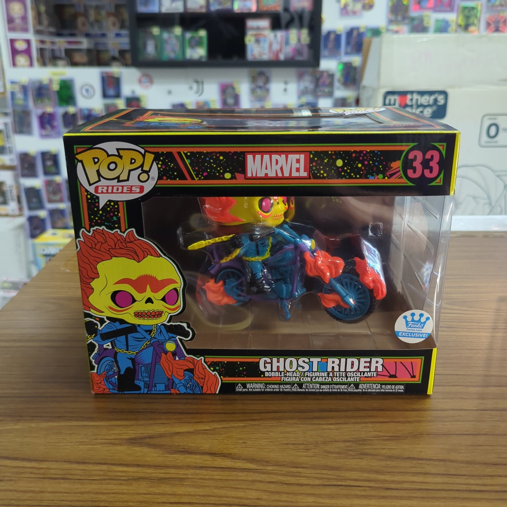 Funko Pop! Rides Marvel Ghost Rider #33 Black Light Funko Shop Exclusive FRENLY BRICKS - Open 7 Days