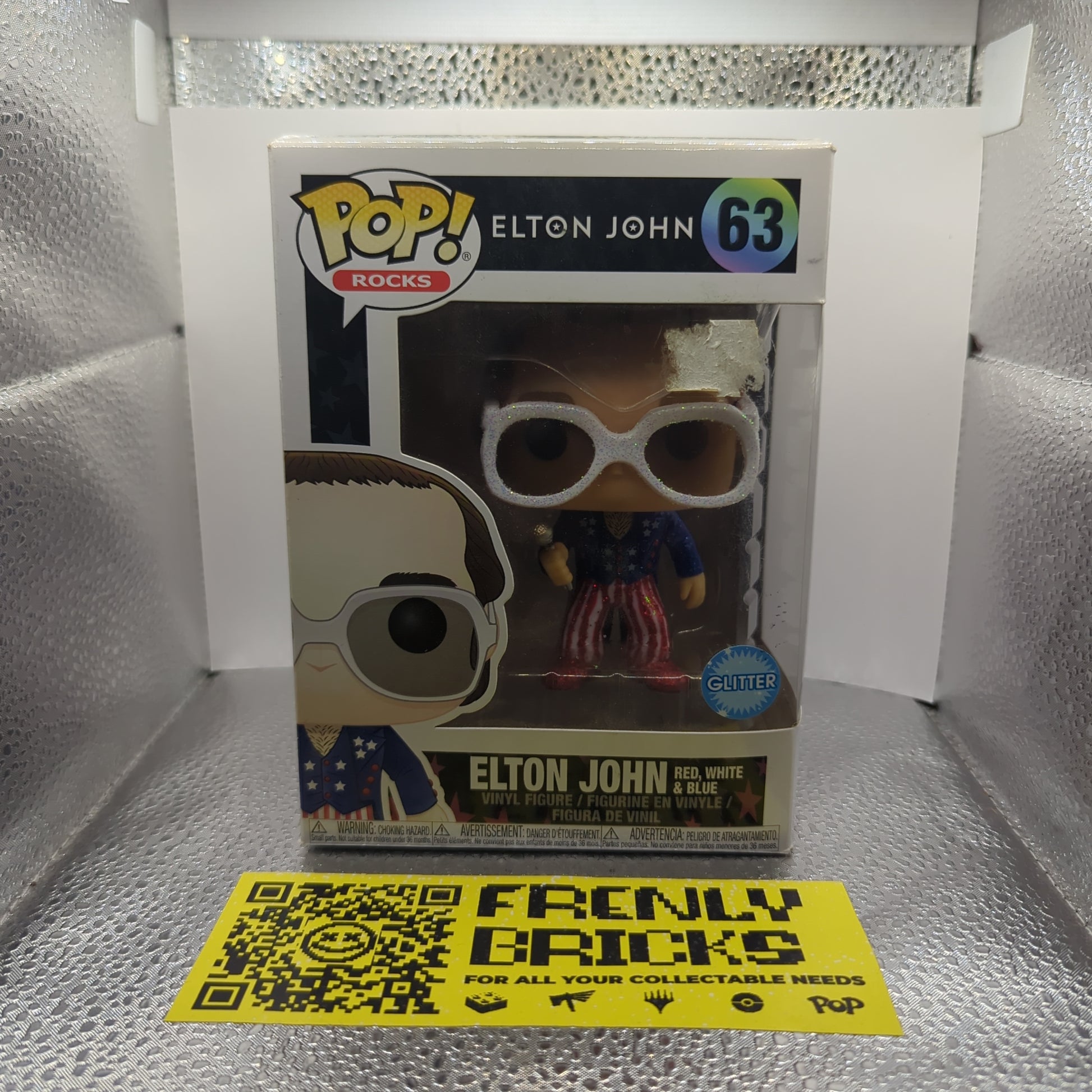 Rocks - Elton John Red White & Blue Glitter #63 Funko Pop! Vinyl FRENLY BRICKS - Open 7 Days