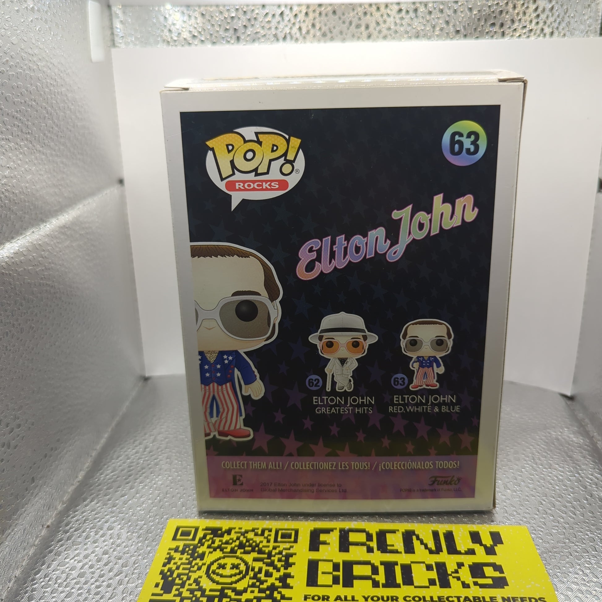 Rocks - Elton John Red White & Blue Glitter #63 Funko Pop! Vinyl FRENLY BRICKS - Open 7 Days