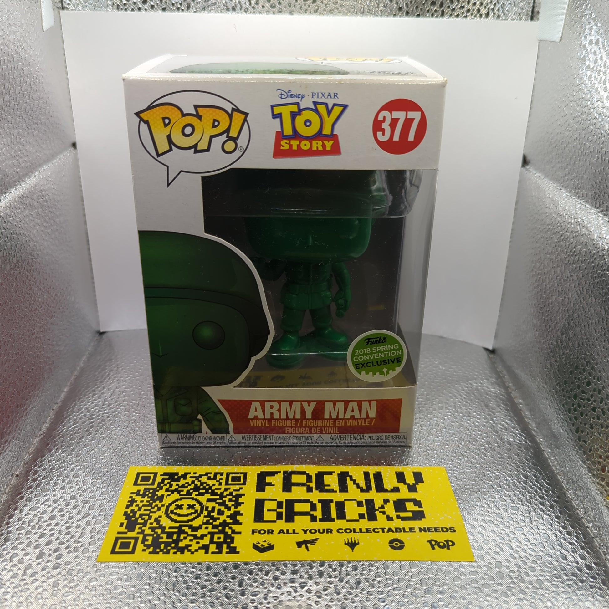 Disney Funko Pop - Army Man - Toy Story - ECCC Excl - No. 377 - Free Protector FRENLY BRICKS - Open 7 Days