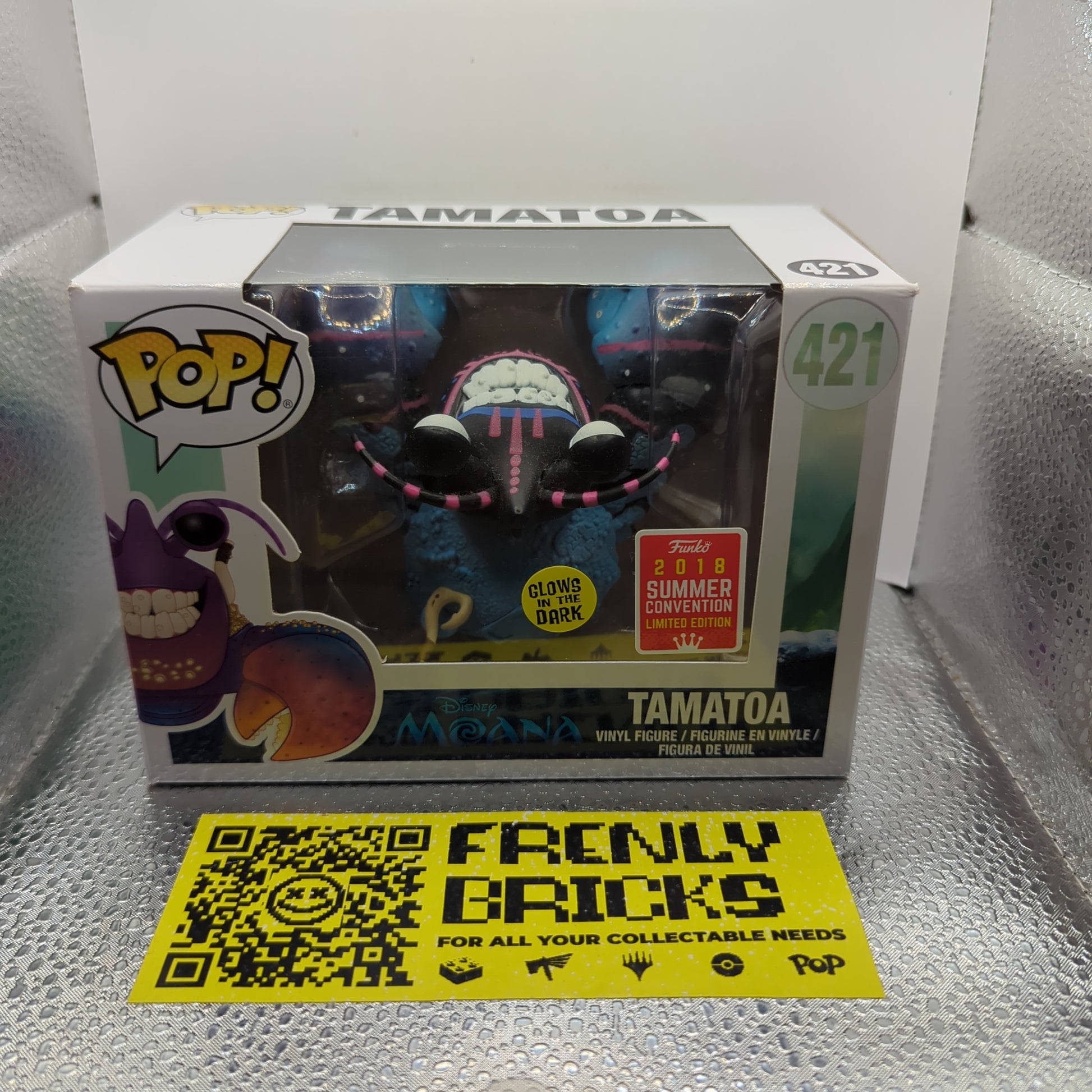 421 Tamatoa Neon Moana Pop Vinyl SDCC EXCLUSIVE Glow in the Dark GITD FRENLY BRICKS - Open 7 Days