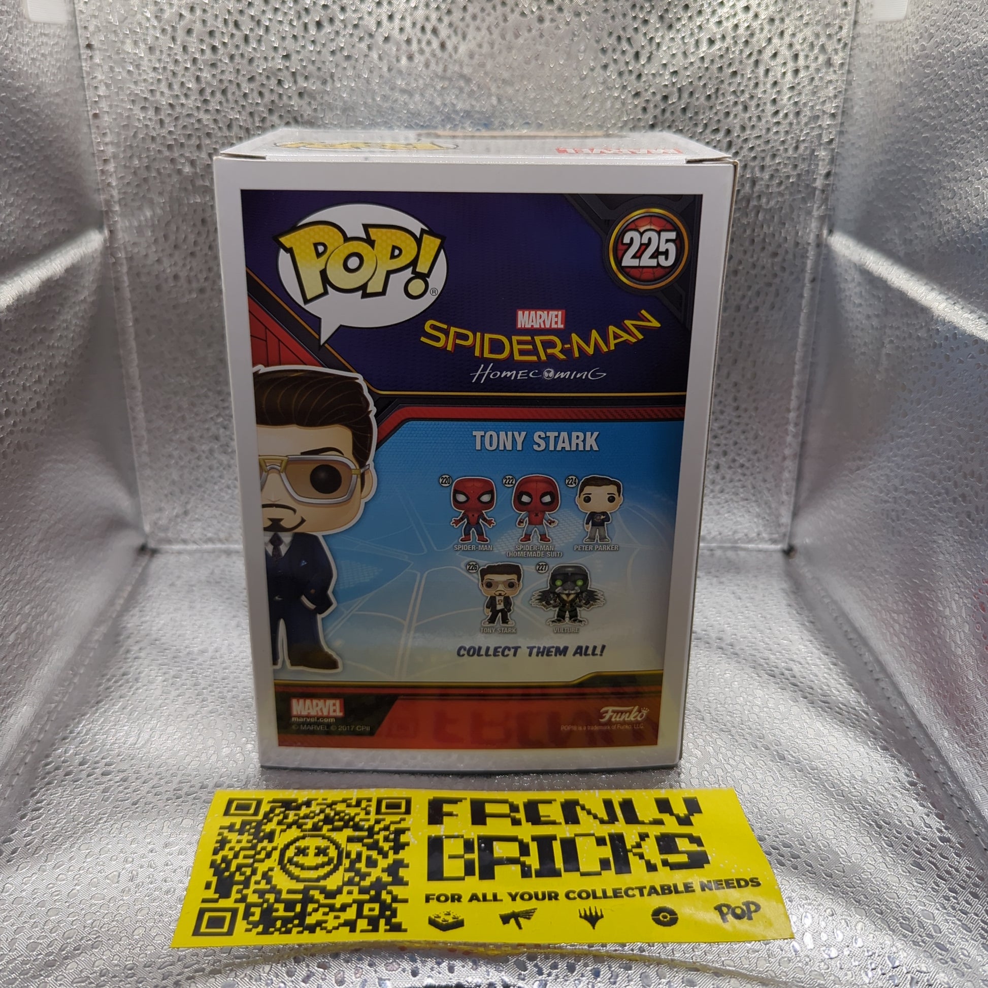 Funko Pop Vinyl SpiderMan Homecoming Tony Stark 225 SDCC 2017 exclusive FRENLY BRICKS - Open 7 Days