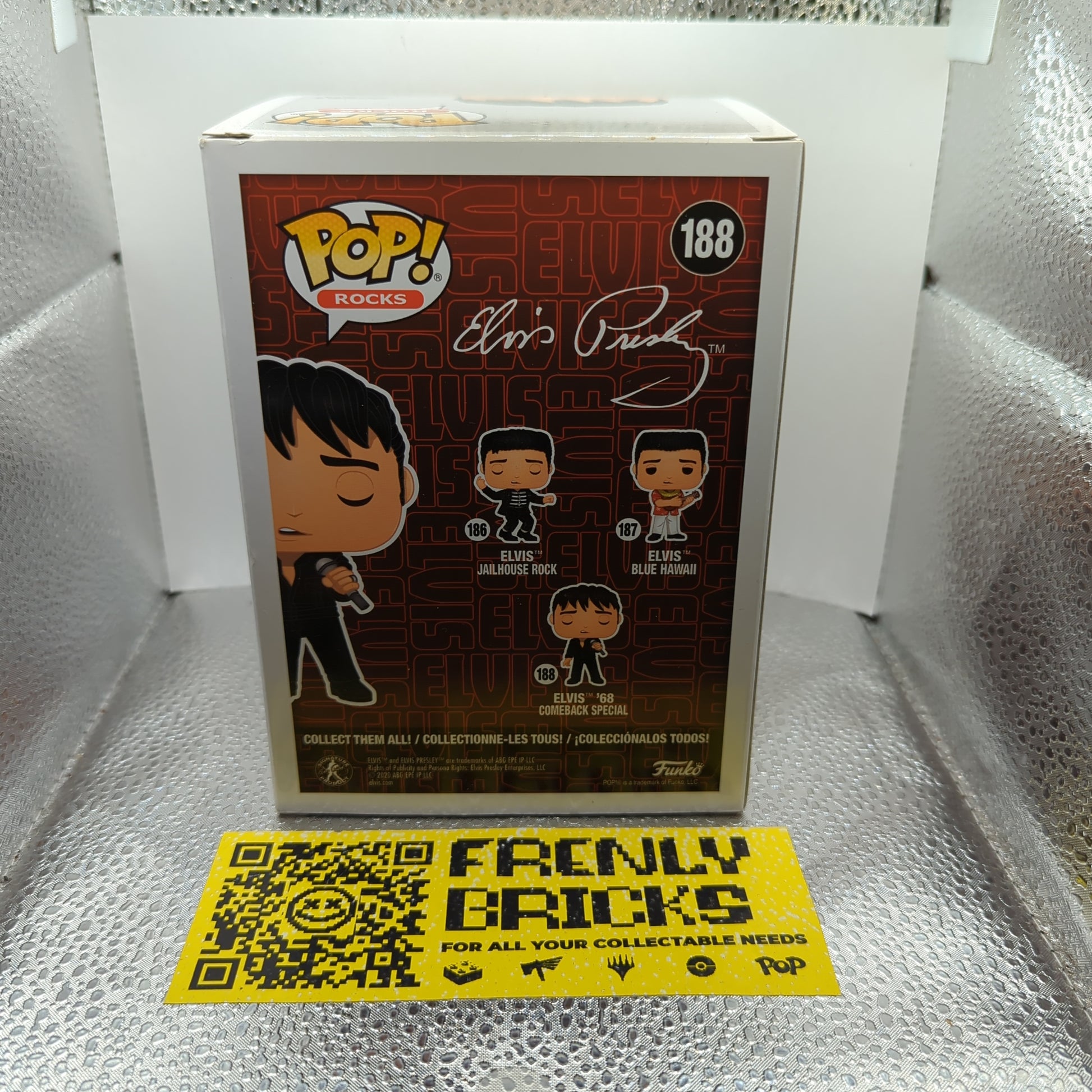 Elvis Presley 1968 Comeback Special Diamond Glitter Pop! Vinyl Figure  #188 FRENLY BRICKS - Open 7 Days