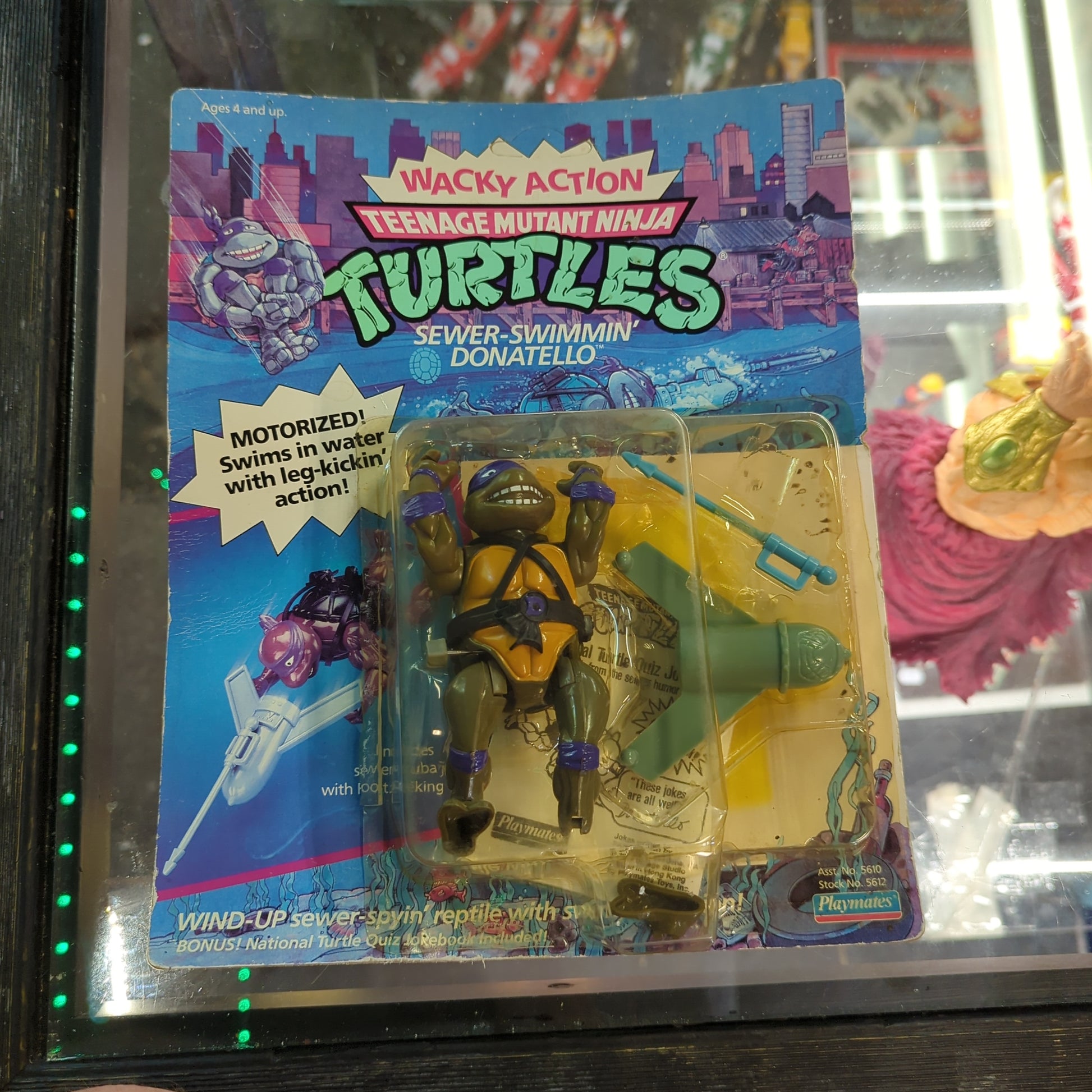 Playmates 1989 Sewer- Swimmin' Donatello Wacky Action Teenage Mutant Ninja Turtl FRENLY BRICKS - Open 7 Days