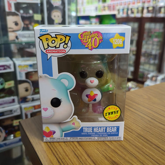 CARE BEARS 40TH CHASE GLITTER TRUE HEART BEAR 3.75" POP VINYL FIGURE FUNKO 1206 FRENLY BRICKS - Open 7 Days