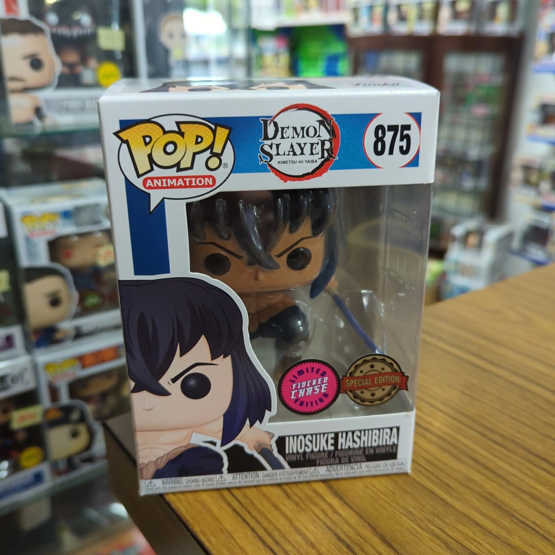 Funko POP! Demon Slayer #875 Inosuke Hashibira (Flocked) - Chase FRENLY BRICKS - Open 7 Days