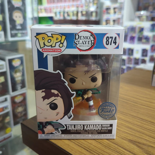 Funko Pop Vinyl - Tanjiro Kamado With Flaming Sword #874 - Demon Slayer - Figure FRENLY BRICKS - Open 7 Days