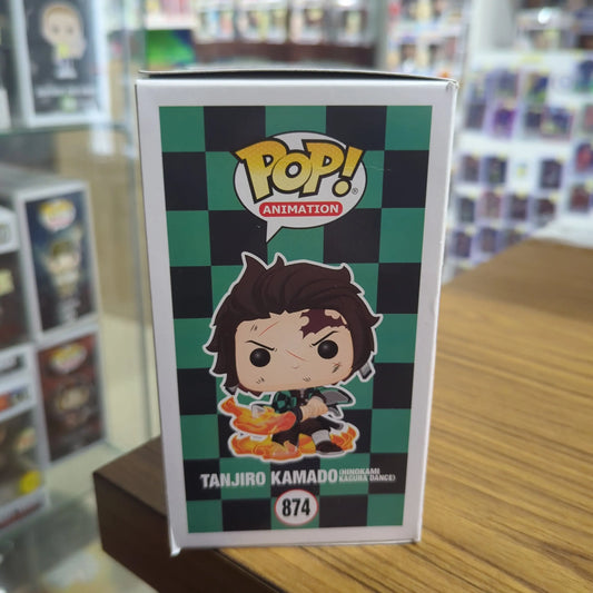 Funko Pop Vinyl - Tanjiro Kamado With Flaming Sword #874 - Demon Slayer - Figure FRENLY BRICKS - Open 7 Days