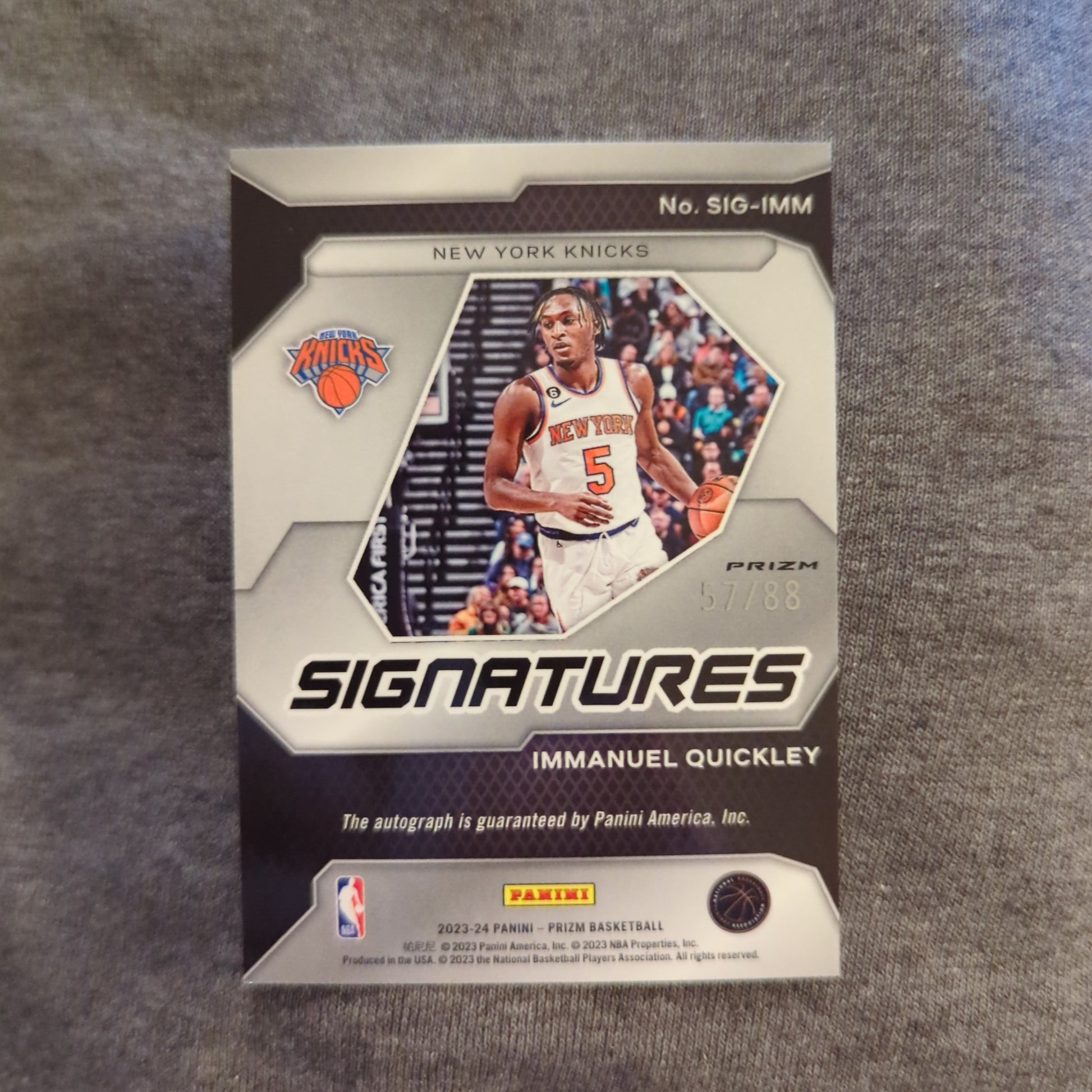 2023-24 Panini Prizm Immanuel Quickley /99 Red Prizms Auto Signature FRENLY BRICKS - Open 7 Days