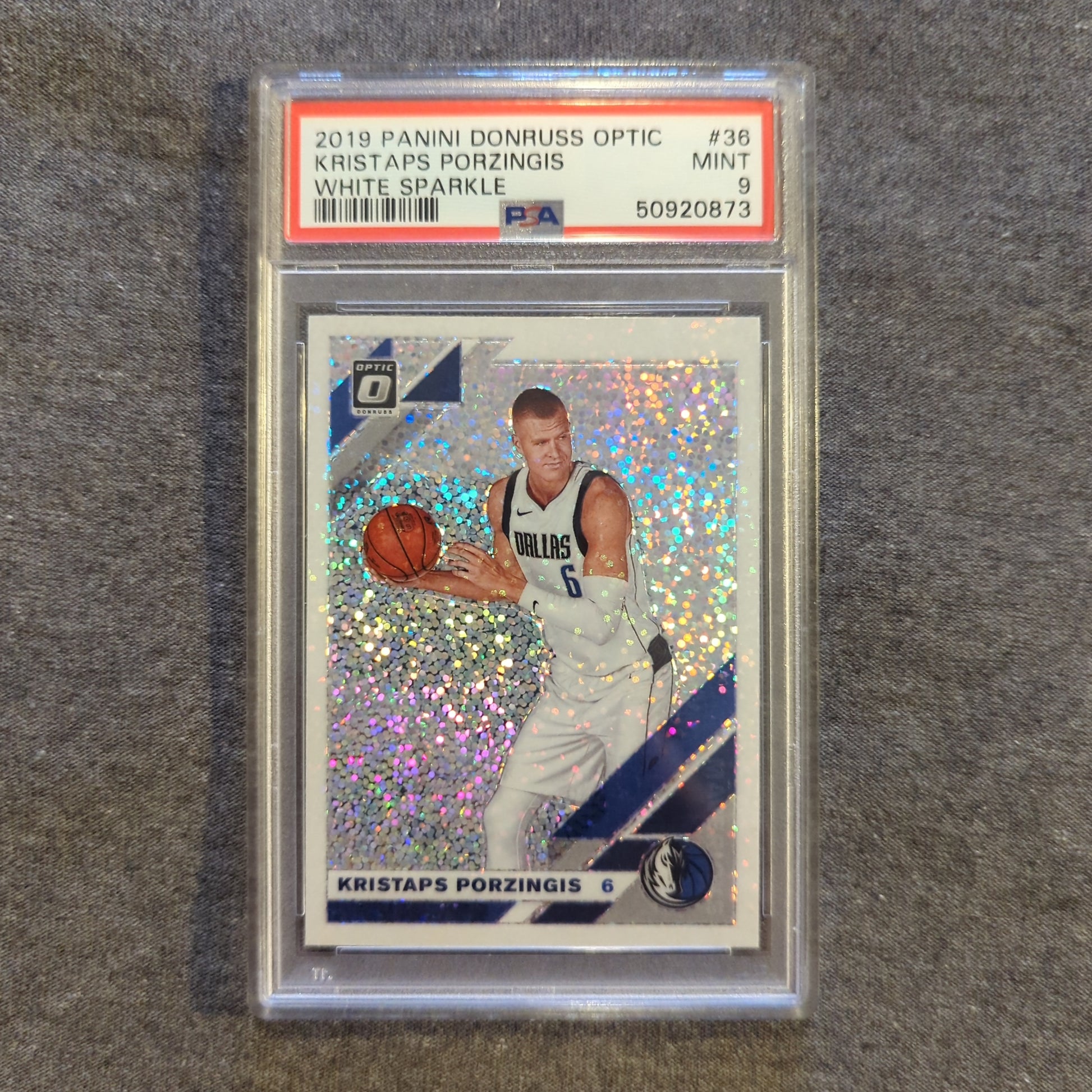 Kristaps Porzingis 2019-20 Panini Donruss Optic 36 White Sparkle PSA 9 FRENLY BRICKS - Open 7 Days