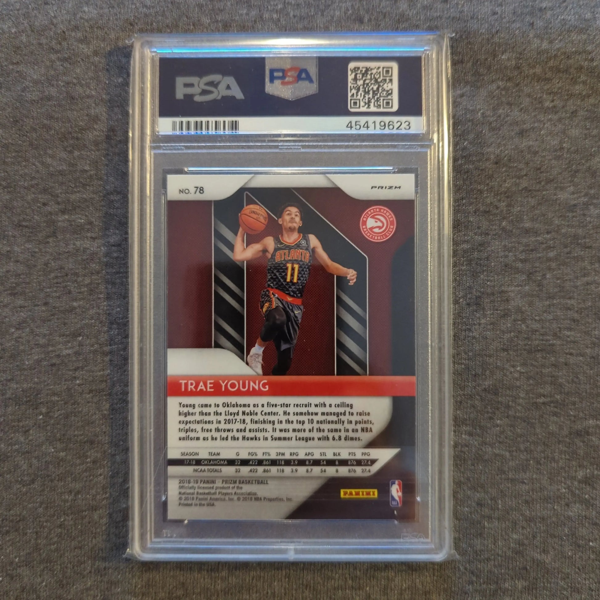 2018 Panini Prizm TRAE YOUNG Silver Prizm PSA 9 FRENLY BRICKS - Open 7 Days