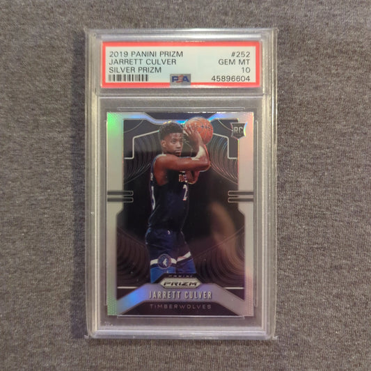 2019-20 Prizm Jarrett Culver RC Rookie Silver #252 PSA 10 FRENLY BRICKS - Open 7 Days