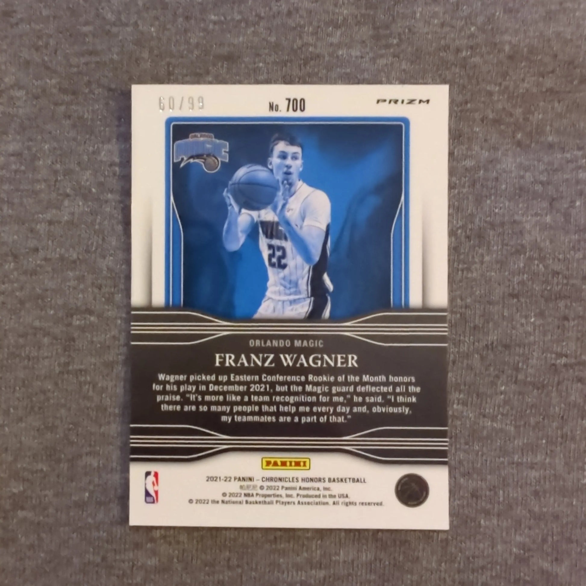 FRANZ WAGNER 2021-22 PANINI CHRONICLES HONORS Blue PRIZM #/99 RC SP MAGIC ROOKIE FRENLY BRICKS - Open 7 Days