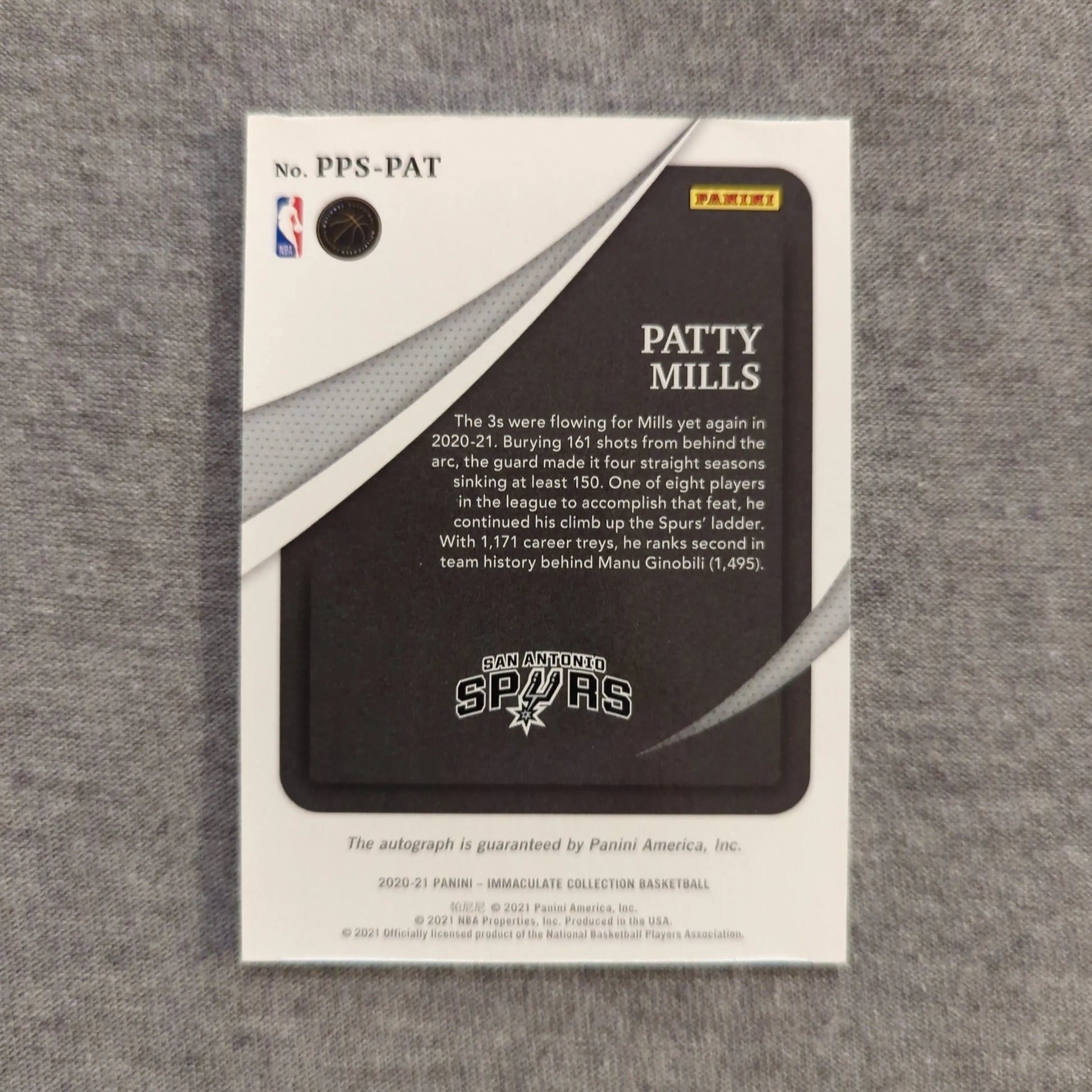 Panini Immaculate 2020-21 PATTY MILLS /99 AUTO FRENLY BRICKS - Open 7 Days