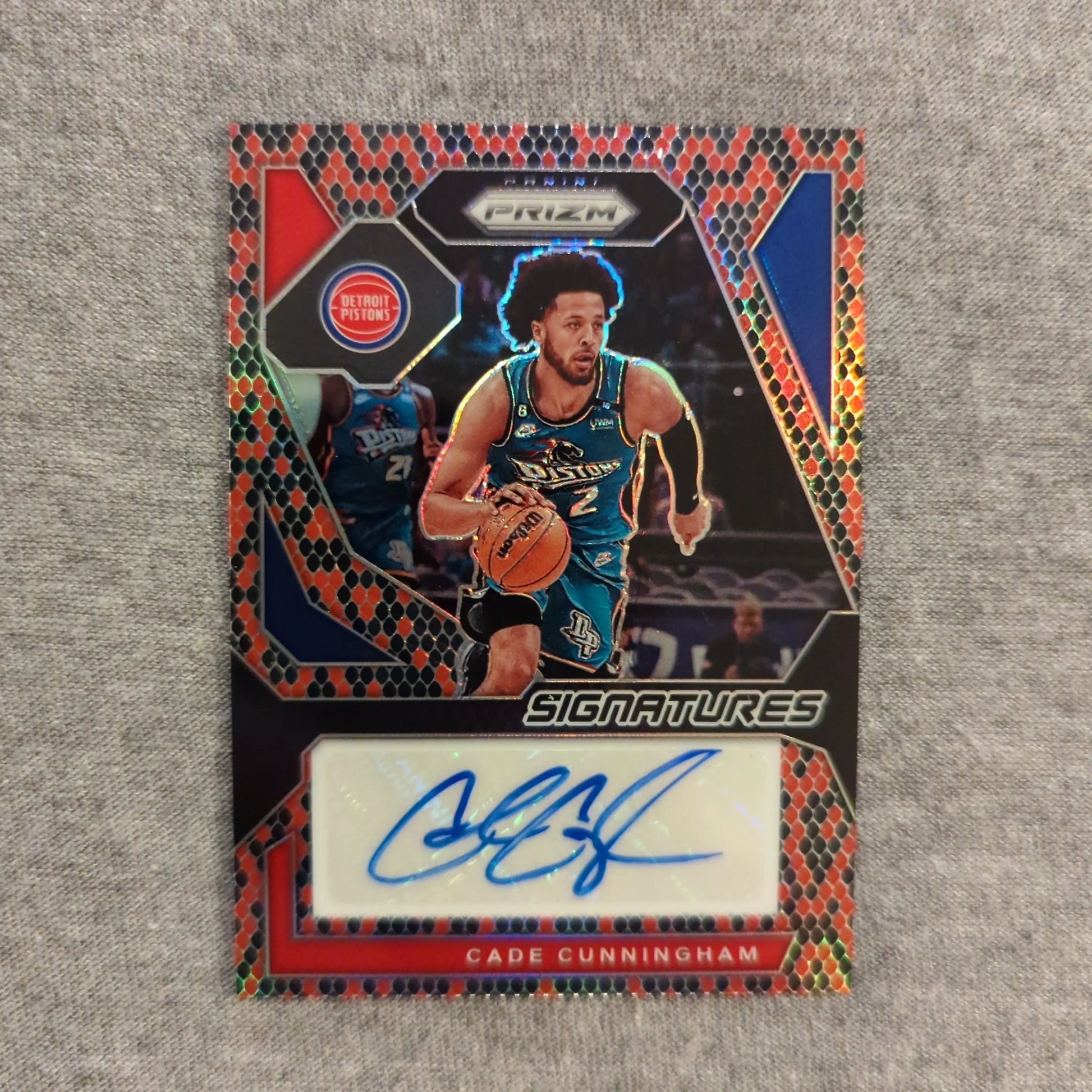 2023-24 Panini Prizm Cade Cunningham Snakeskin Prizm Signatures Auto SSP /15 FRENLY BRICKS - Open 7 Days