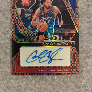 2023-24 Panini Prizm Cade Cunningham Snakeskin Prizm Signatures Auto SSP /15 FRENLY BRICKS - Open 7 Days