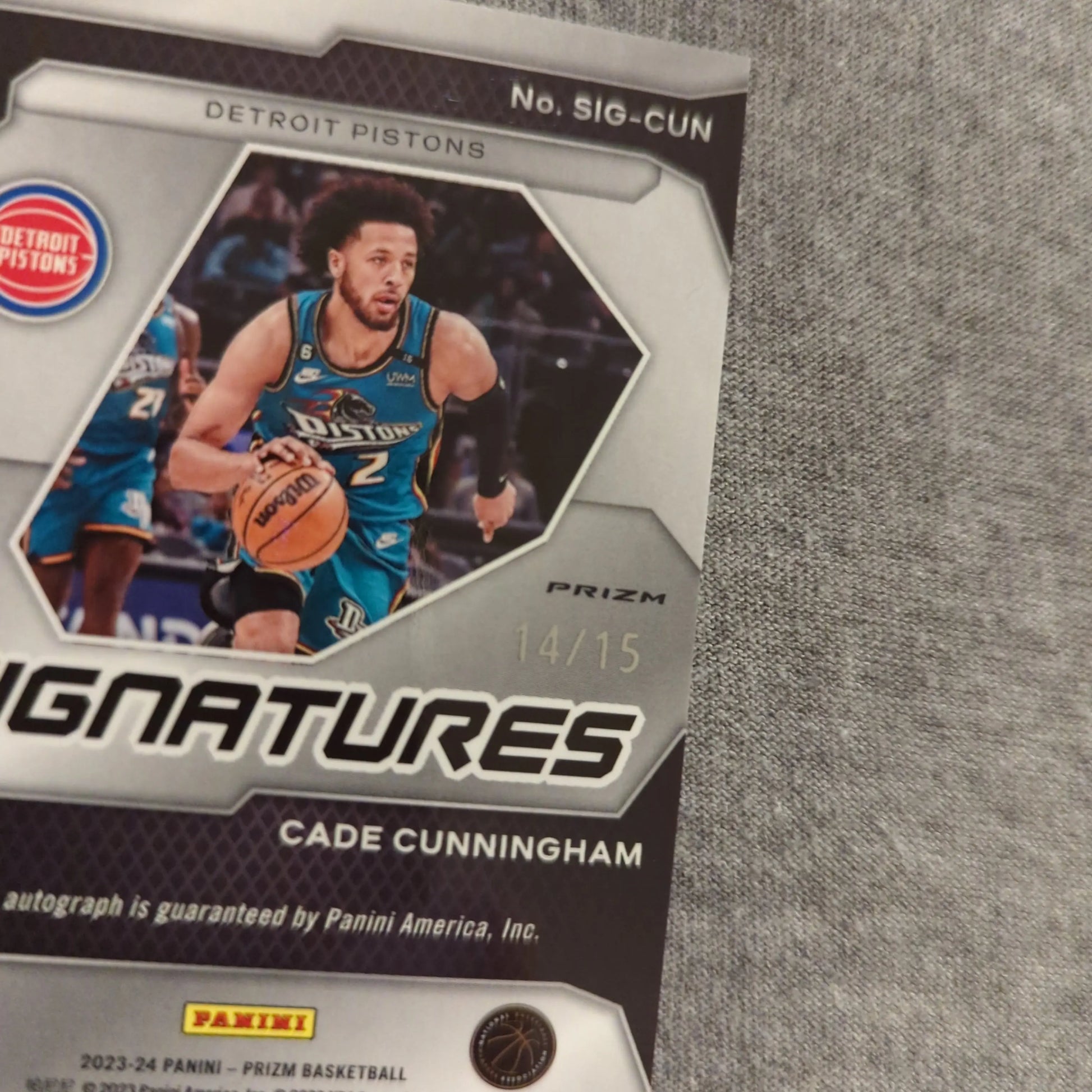 2023-24 Panini Prizm Cade Cunningham Snakeskin Prizm Signatures Auto SSP /15 FRENLY BRICKS - Open 7 Days