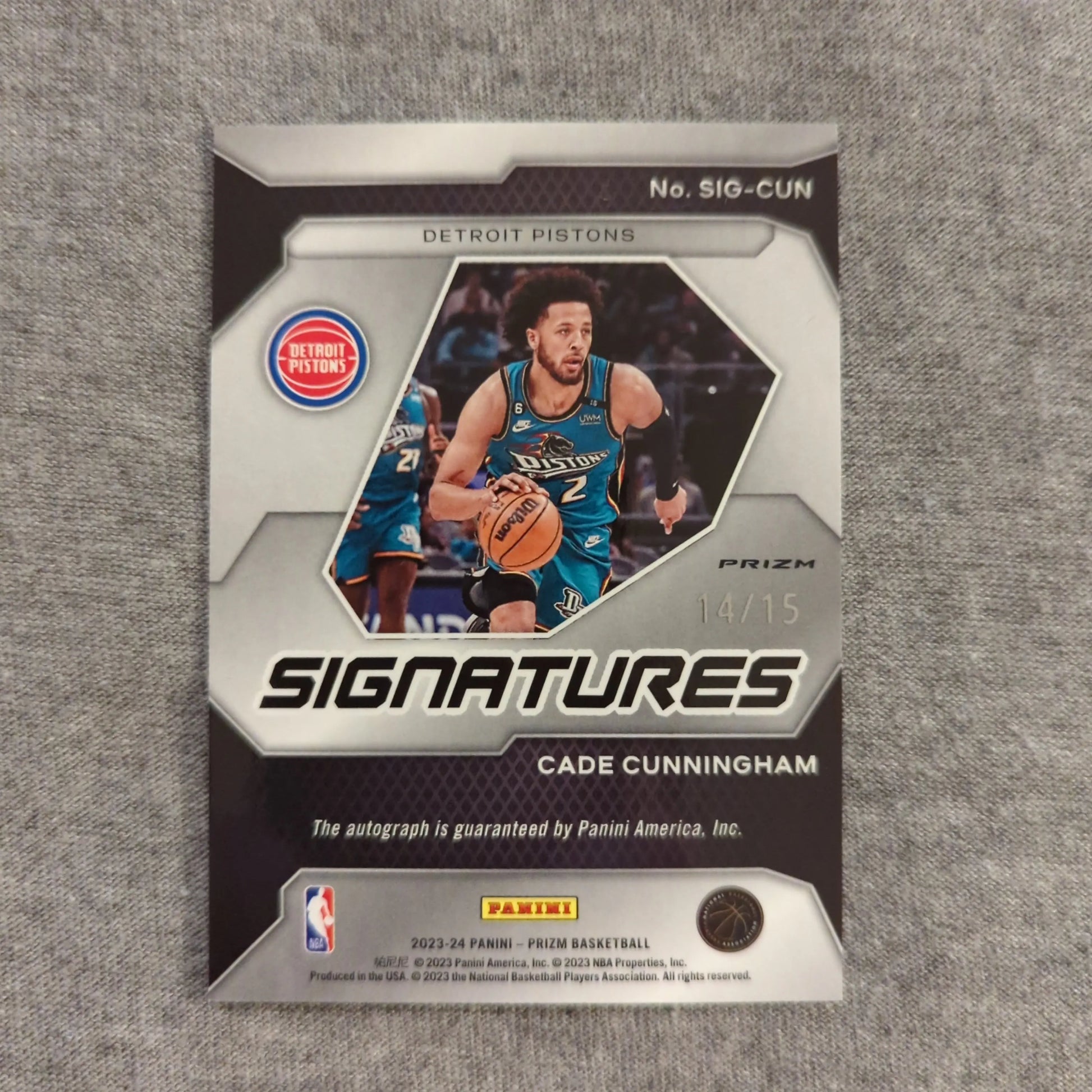 2023-24 Panini Prizm Cade Cunningham Snakeskin Prizm Signatures Auto SSP /15 FRENLY BRICKS - Open 7 Days