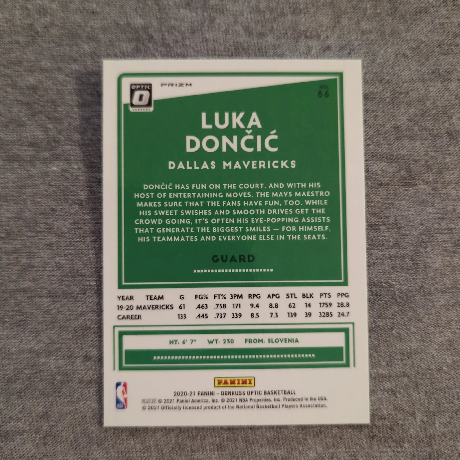 2020-21 Panini Donruss Optic Luka Doncic Checkerboard SSP #86 Dallas Mavericks FRENLY BRICKS - Open 7 Days