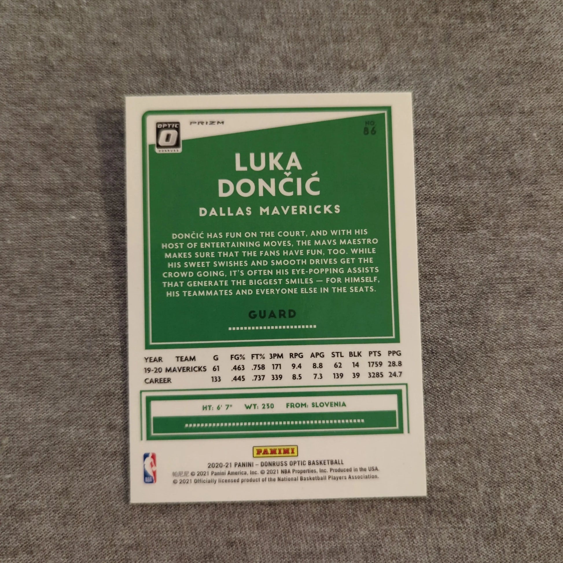 2020-21 Panini Donruss Optic Luka Doncic Checkerboard SSP #86 Dallas Mavericks FRENLY BRICKS - Open 7 Days