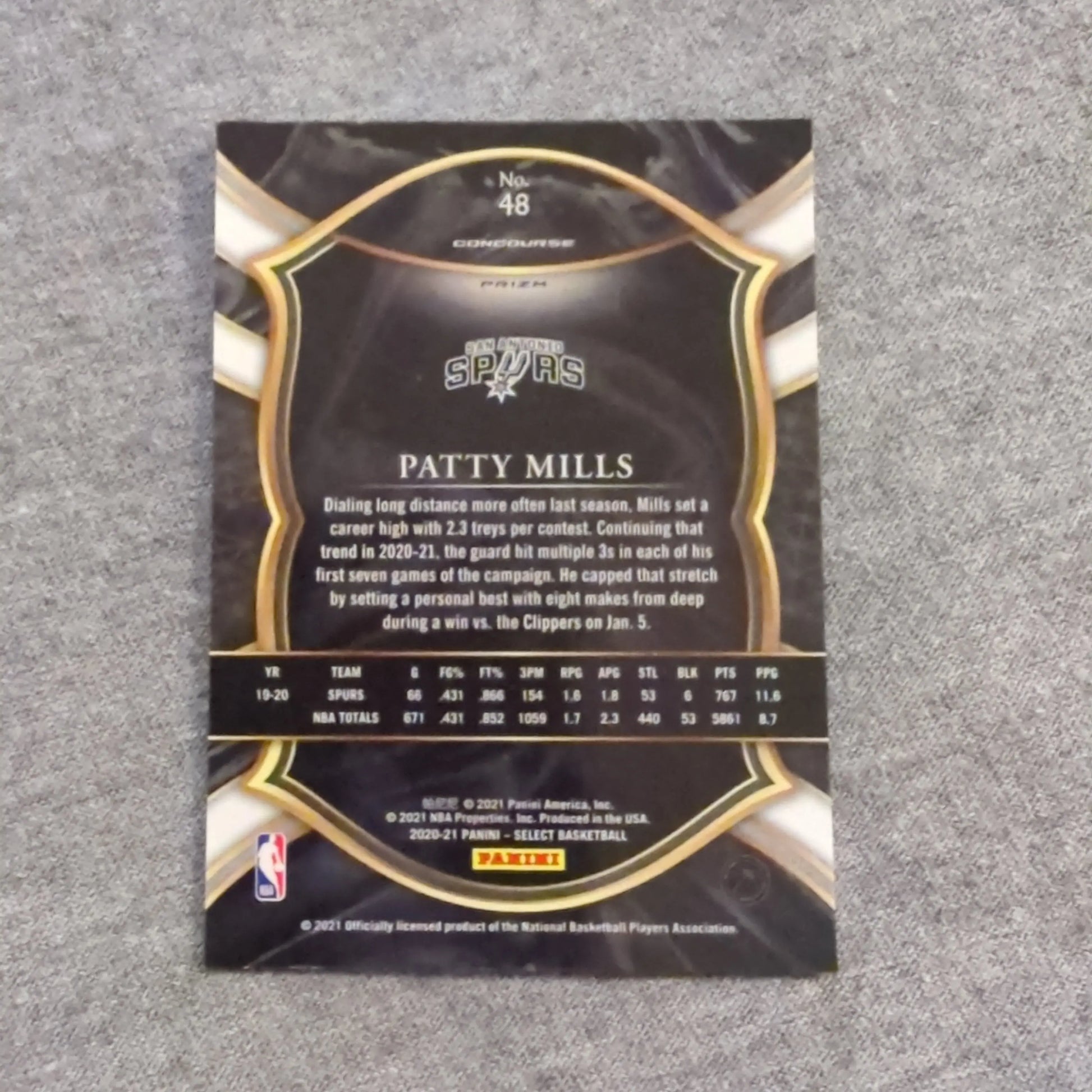 2020-21 Panini Select Concourse Cosmic Prizm Patrick Mills Patty Mills #48 FRENLY BRICKS - Open 7 Days