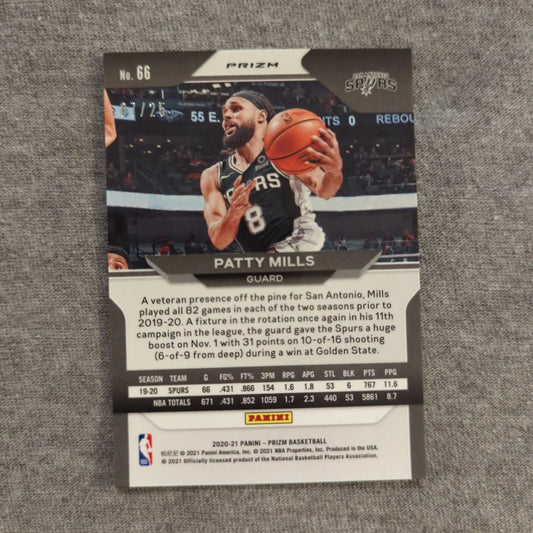 Panini 2020-21 Prizm Green Pulsar PATTY MILLS /25 FRENLY BRICKS - Open 7 Days