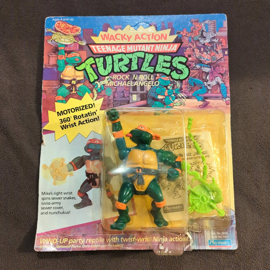 Playmates 1989 Rock 'N Roll Michaelangelo Teenage Mutant Ninja Turtles w/Og Box FRENLY BRICKS - Open 7 Days