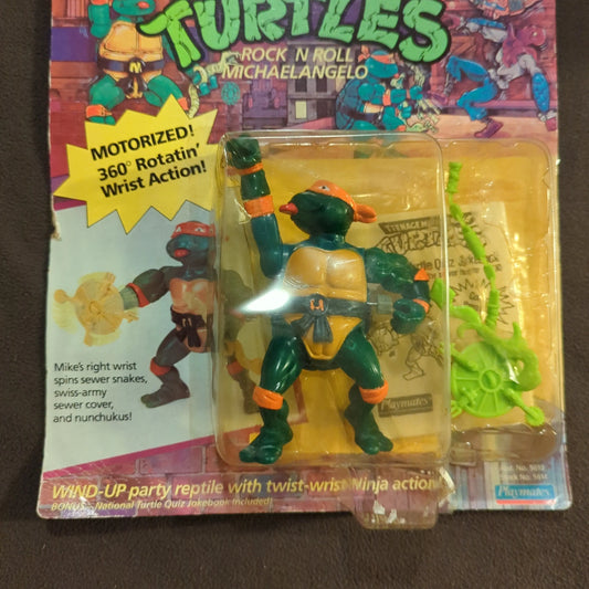 Playmates 1989 Rock 'N Roll Michaelangelo Teenage Mutant Ninja Turtles w/Og Box FRENLY BRICKS - Open 7 Days