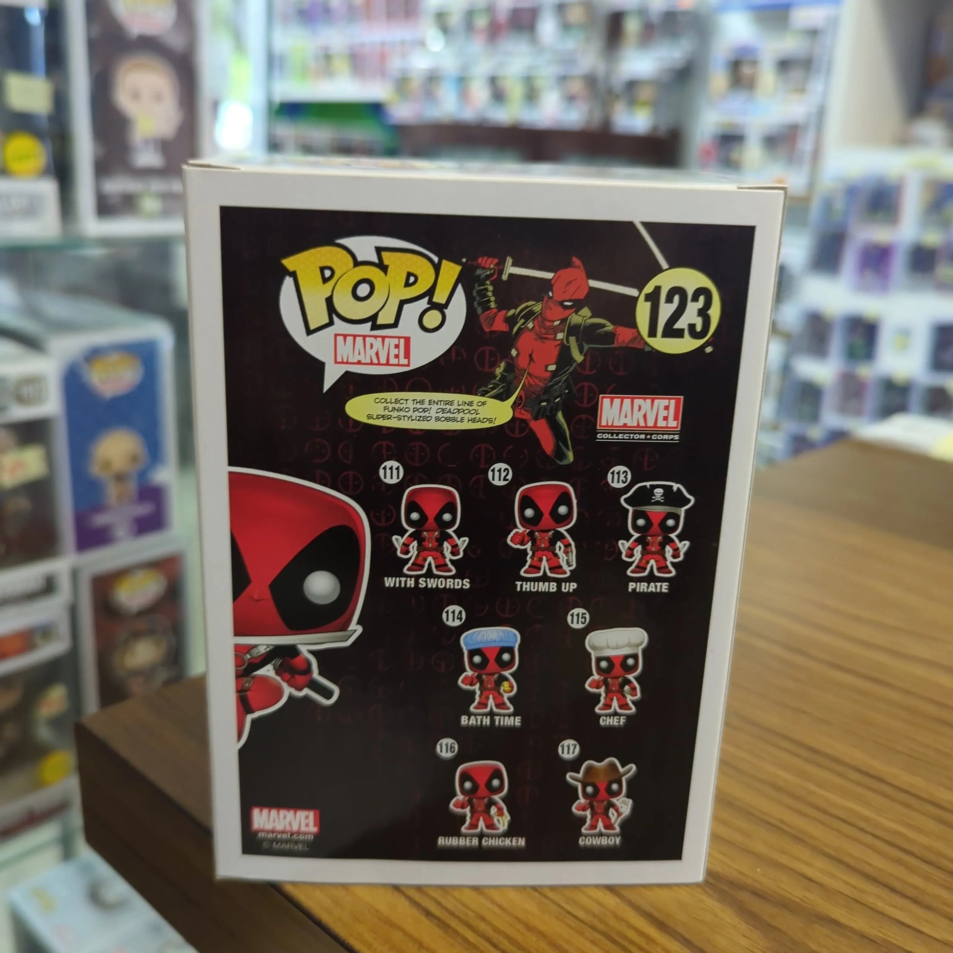 FUNKO POP! MARVEL | DEADPOOL (LEAPING) | EXCLUSIVE MARVEL COLLECTOR CORPS | #123 FRENLY BRICKS - Open 7 Days