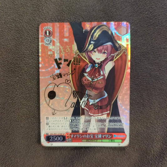 Signed Weiss Schwarz Hololive HOL/W91-079SP SP Houshou Marin Card FOIL Japanese FRENLY BRICKS - Open 7 Days