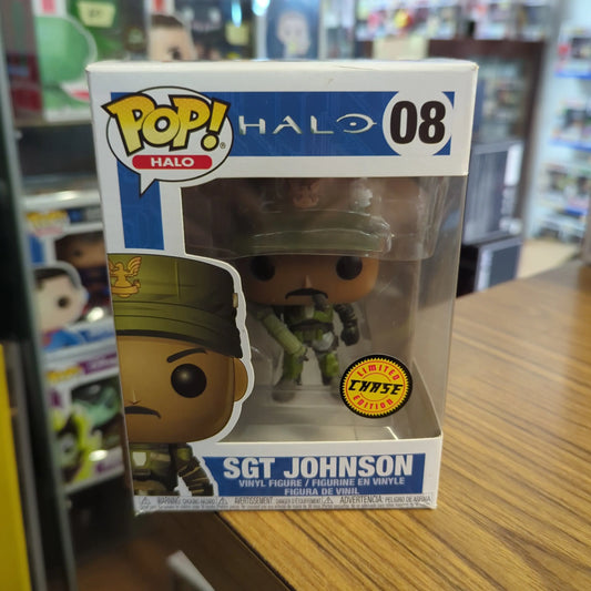 Sgt Johnson (CHASE) 08 ~ HALO ~ Funko Pop Vinyl ~ NEAR MINT FRENLY BRICKS - Open 7 Days