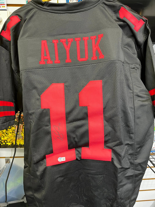 Brandon Aiyuk San Francisco 49ers Signed Pro Style Black Jersey Beckett COA Auto FRENLY BRICKS - Open 7 Days
