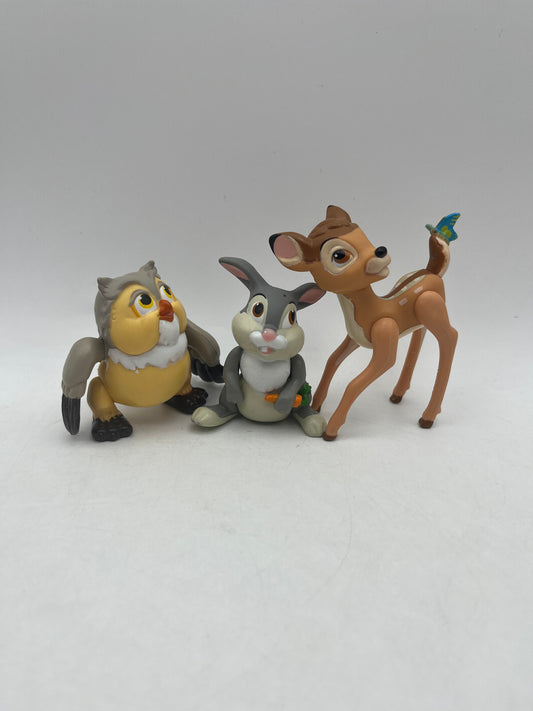 Bambi with Butterfly 3" - Wise Owl 2.5" - Thumper 3" Figurines Arms Legs Move FRENLY BRICKS - Open 7 Days