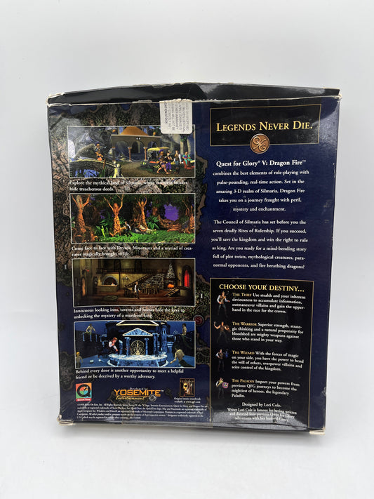 “Quest for Glory V Dragon Fire” from Sierra for both PC/MAC Big Box Game 1998 FRENLY BRICKS - Open 7 Days