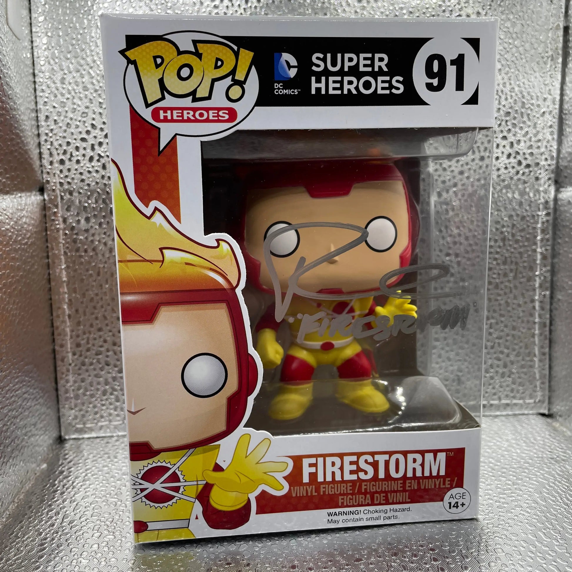 Robbie Amell Signed Firestorm Pop Vinyl DC Super Heroes 91 Funko Signed NO COA FRENLY BRICKS - Open 7 Days