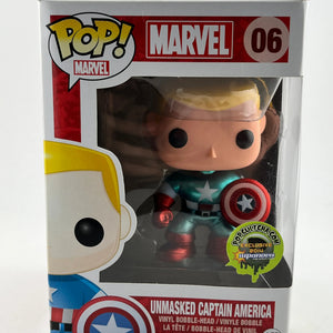 Funko POP! Marvel - Unmasked Captain America #06 - 2014 Exclusive FRENLY BRICKS - Open 7 Days