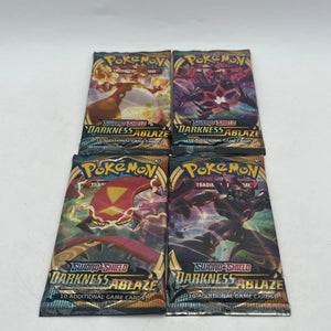Pokemon TCG Sword & Shield Darkness Ablaze Booster Pack Art Set SEALED x4 FRENLY BRICKS - Open 7 Days