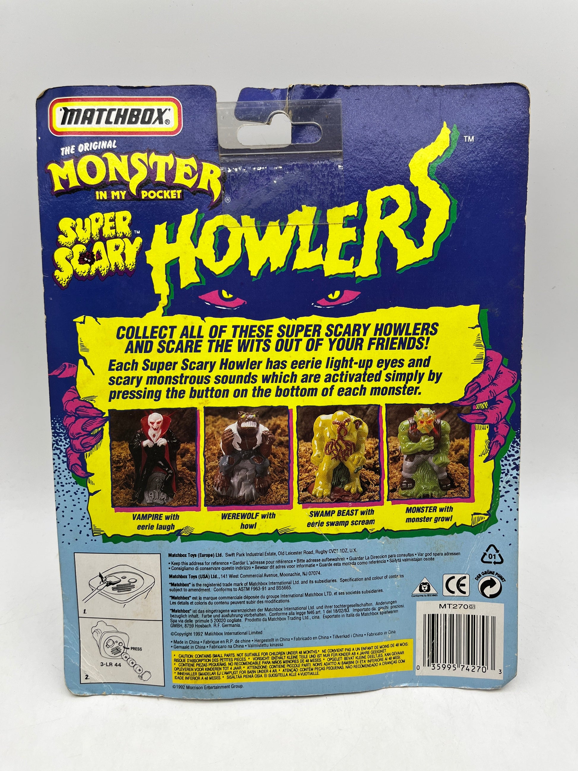 Vintage - 1992 Matchbox - Monster In My Pocket HOWLERS - Werewolf - Sealed FRENLY BRICKS - Open 7 Days