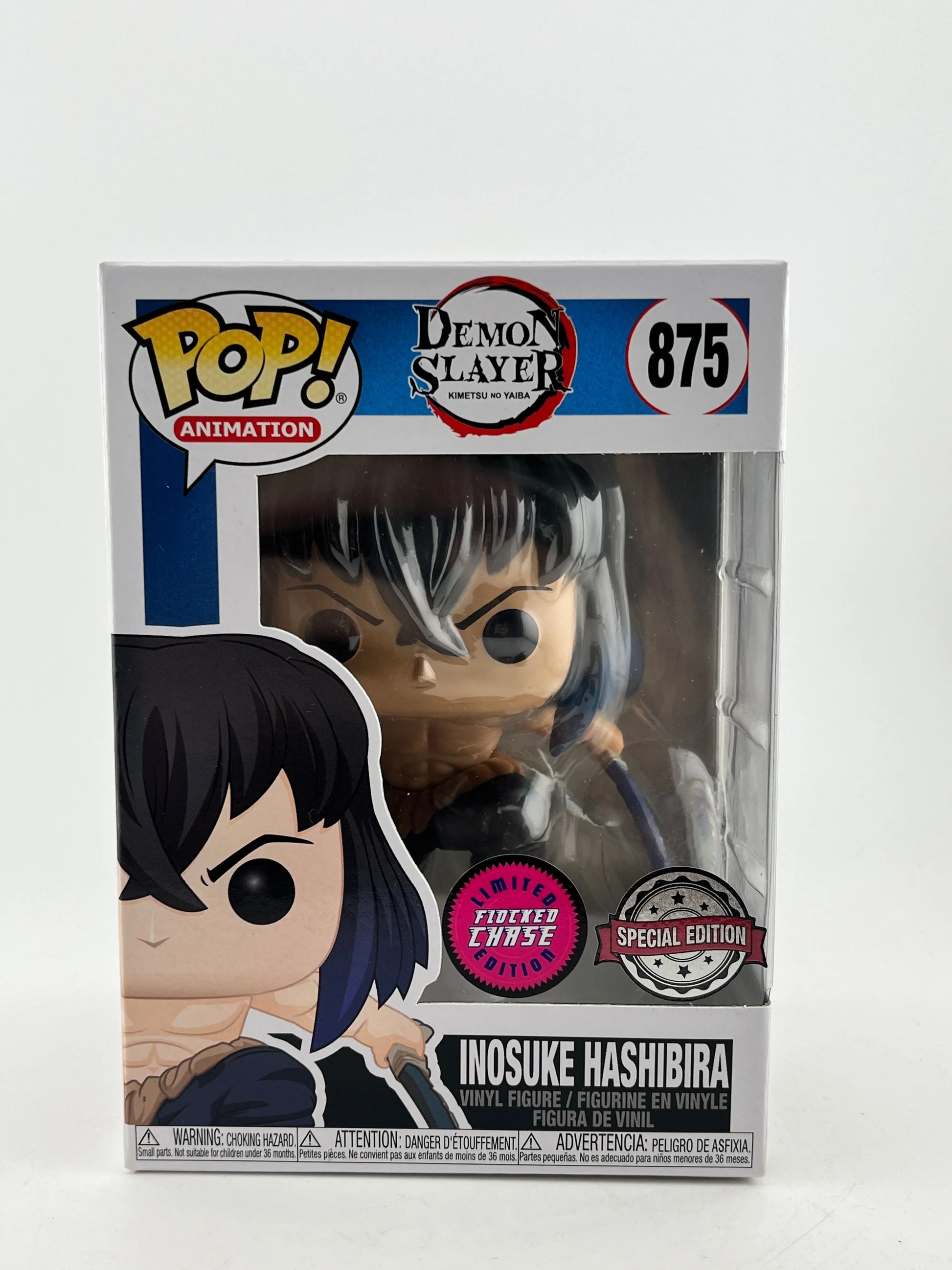 Funko POP! Animation Demon Slayer - Inosuke Hashibira #875 - Flocked Chase Limited Edition FRENLY BRICKS - Open 7 Days