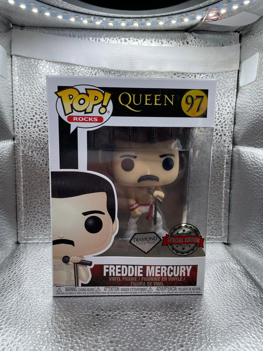 Funko Pop! Vinyl: Freddie Mercury (Diamond Collection) - Special Editon (Exclusive) #97 FRENLY BRICKS - Open 7 Days