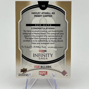 Upper Deck Marvel Infinity Saga - Allure Red Auto Hayley Atwell as Peggy Carter FRENLY BRICKS - Open 7 Days
