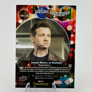 Upper Deck Marvel Studios Hawkeye - Jubilant Signatures /25 Jeremy Renner as Hawkeye Auto FRENLY BRICKS - Open 7 Days